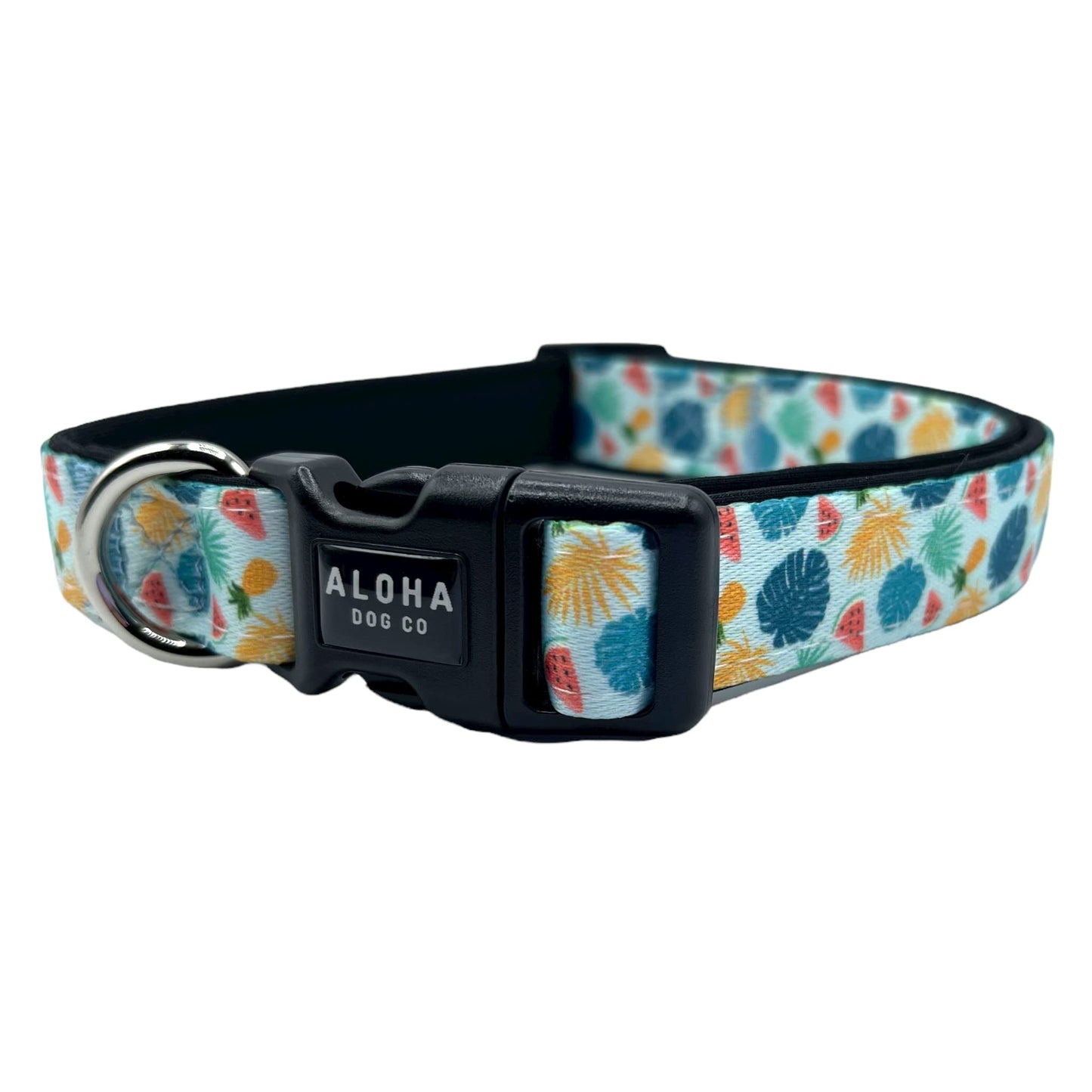 Dog Collar Tropical Floral Hawaii Personalized Soft Comfortable Adjustable Basic Collars for Small Medium Large Dogs Walking Running Training (Large, Donut)