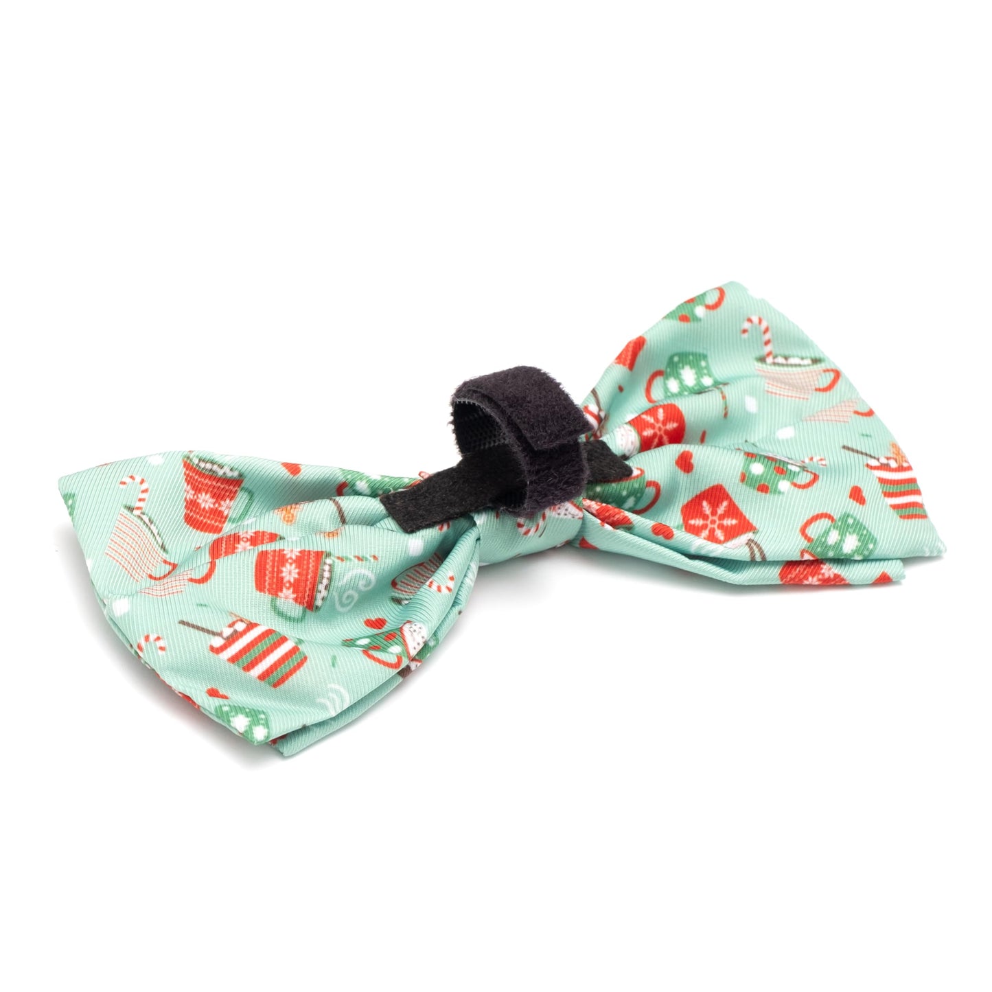 Pet Bow Tie for Dogs & Cats – Soft Printed Polyester Collar Bow Tie with Touch Fastener, Attaches to Any Collar - Narwhals Pattern, LiteBlue, Small