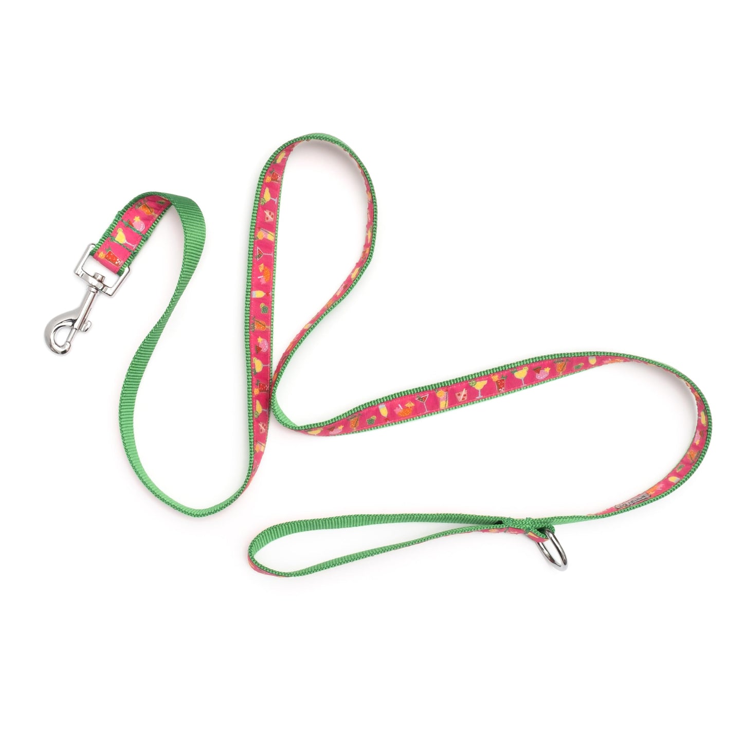 Stylish & Fashionable Mushrooms Dog Leash, Nylon Webbing, 5 Ft Length, Mint, Large