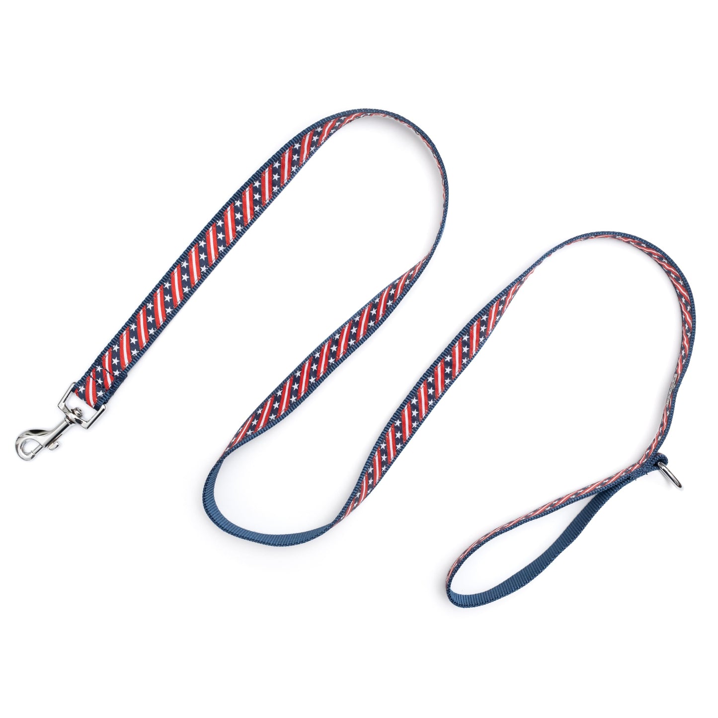 Fashionable Jelly Beans Leash for Dogs, Woven Ribbon, Solid Nickel Plated D-Ring, Blue, Small