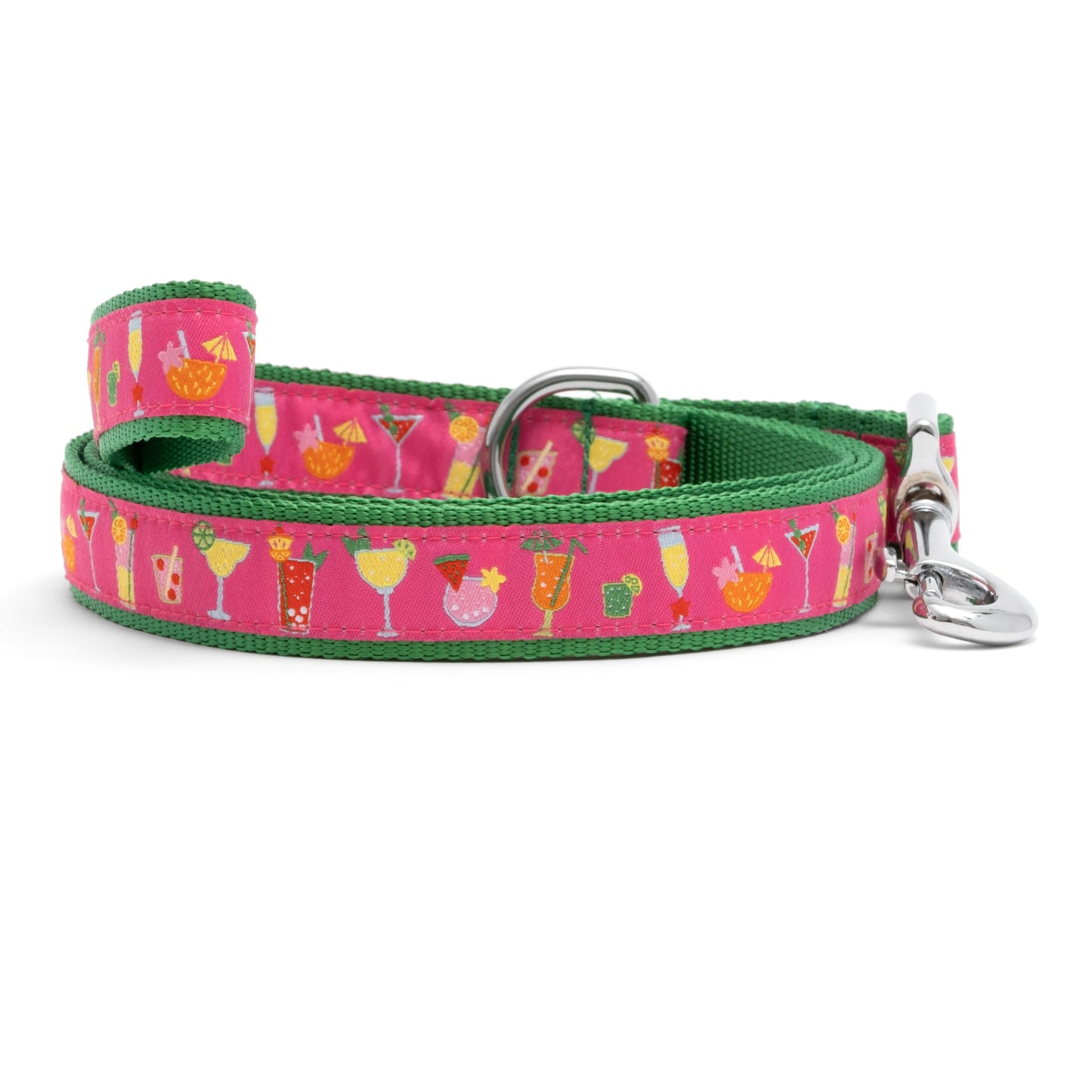 Stylish & Fashionable Mushrooms Dog Leash, Nylon Webbing, 5 Ft Length, Mint, Large