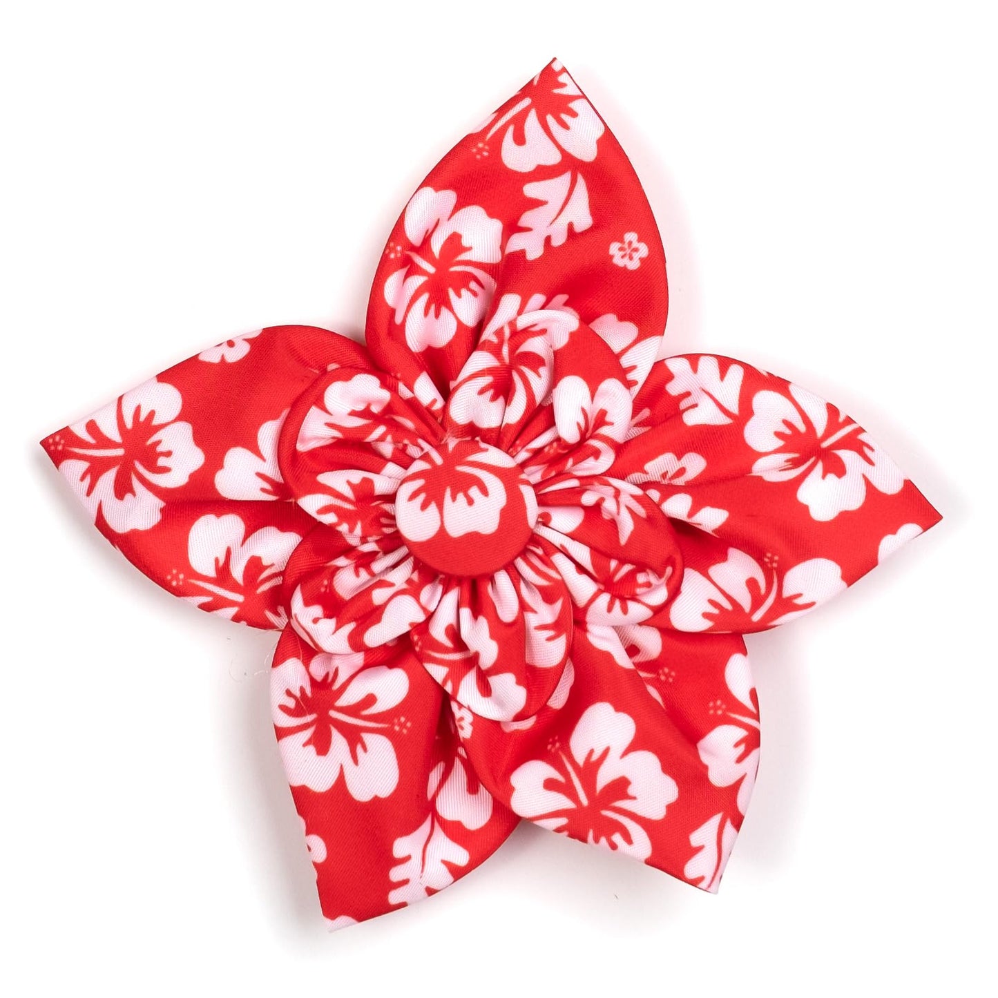 Flower Collar Attachment for Dogs & Cats – Soft Printed Polyester, Touch Fastener, Attaches to Any Collar - Sunflowers Pattern, Blue, Large