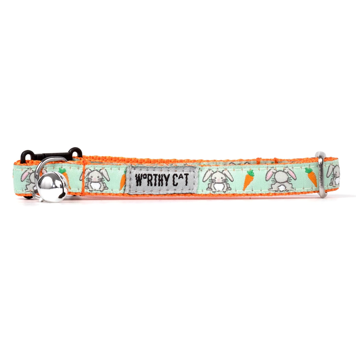 Breakaway Snap Cat Collar with Bell, Adjustable Nylon Safety Collar, Jelly Beans Patterned, Blue, One Size