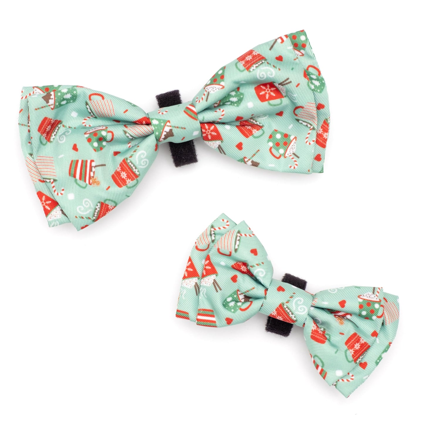 Pet Bow Tie for Dogs & Cats – Soft Printed Polyester Collar Bow Tie with Touch Fastener, Attaches to Any Collar - Narwhals Pattern, LiteBlue, Small