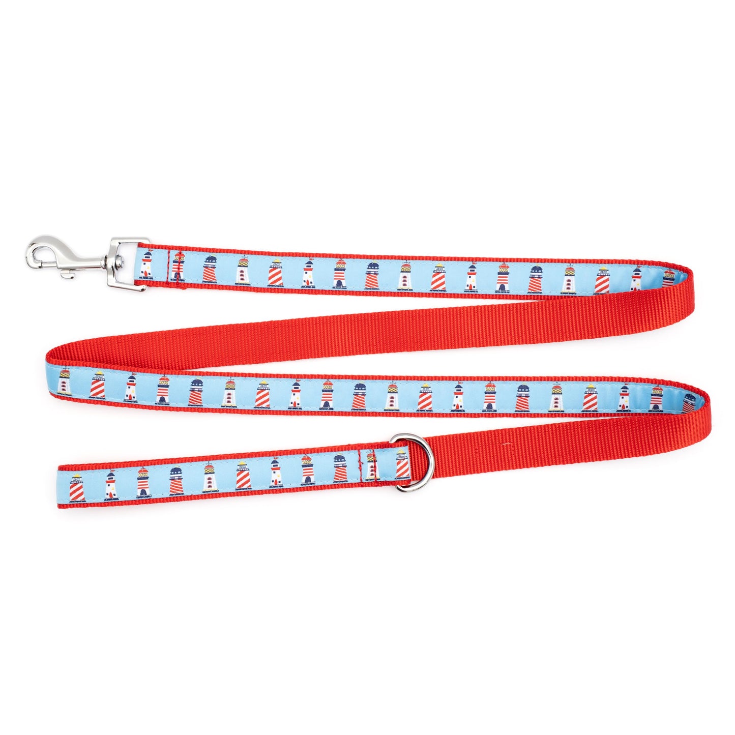 Fashionable Jelly Beans Leash for Dogs, Woven Ribbon, Solid Nickel Plated D-Ring, Blue, Small